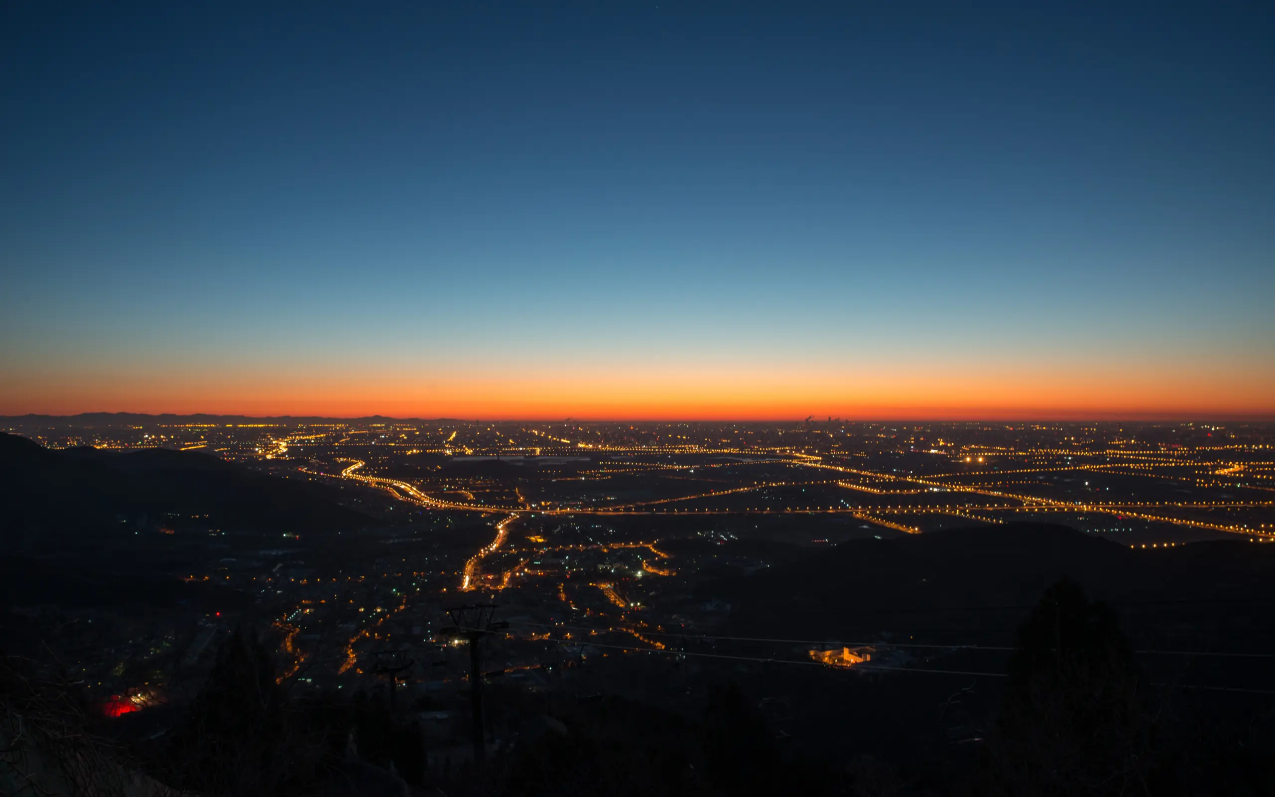 a view of city during a night